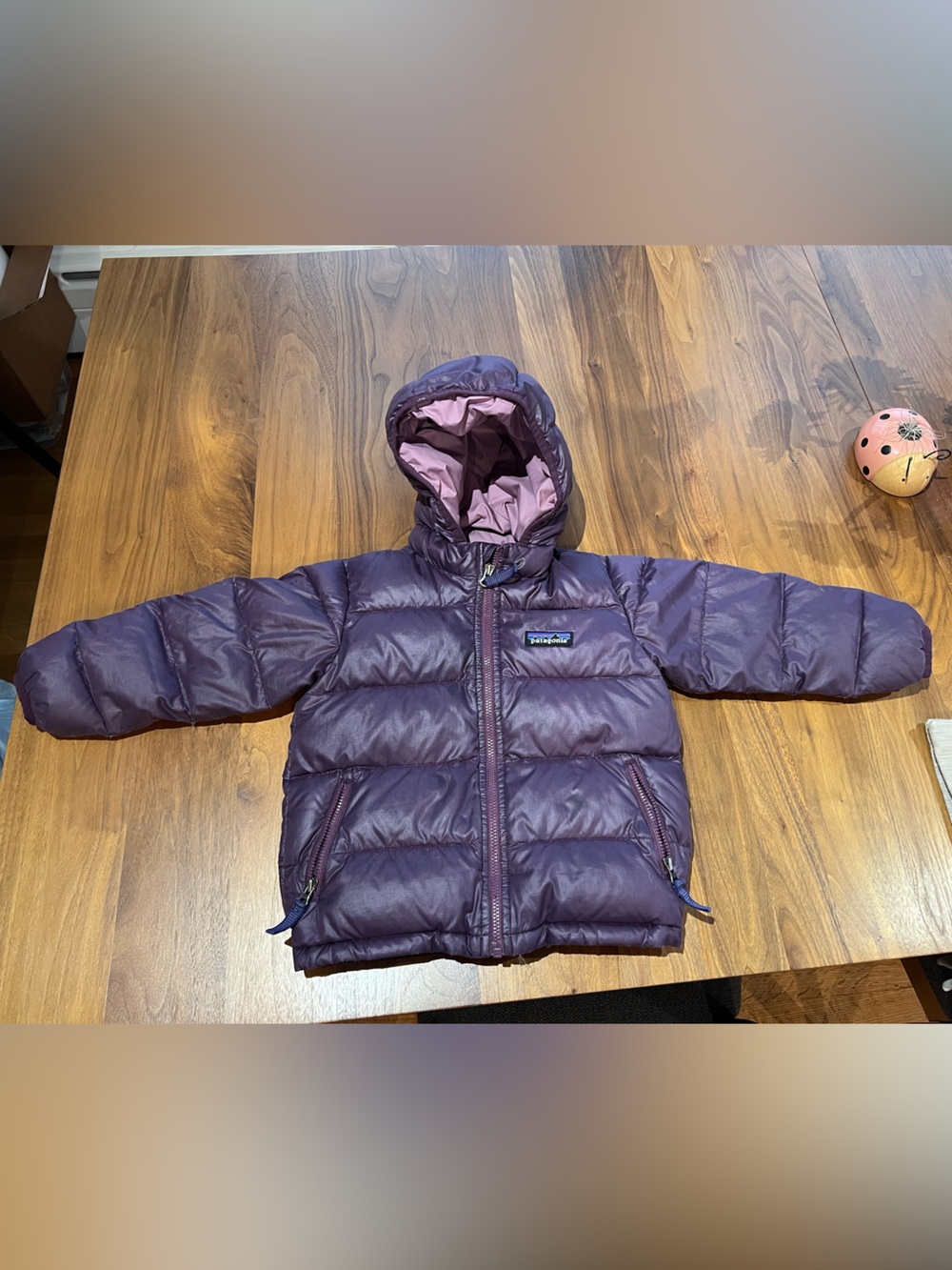 Patagonia Toddler Hi-Loft Down Sweater Hoody Purple 2T